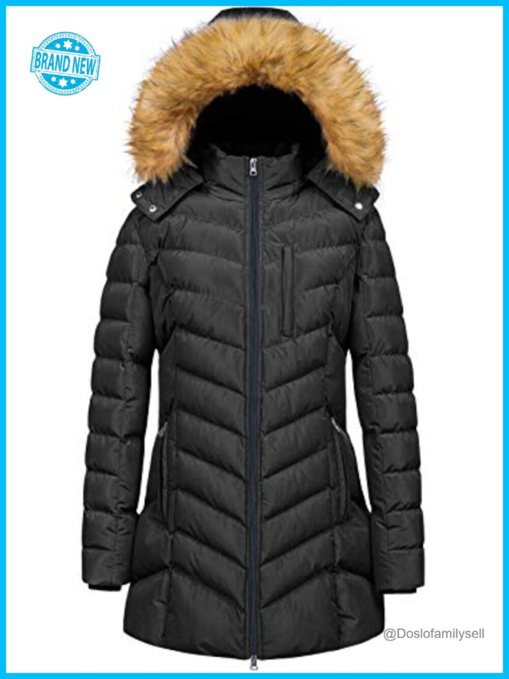 Women's Waterproof Hooded Winter Puffer Parka Coat